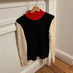 Tory Burch Red and Black Knit Top